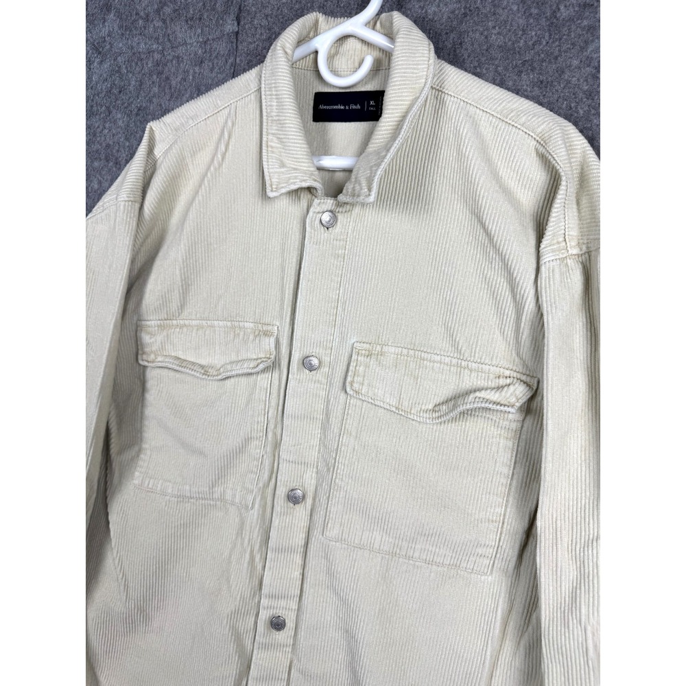 Abercrombie & Fitch Corduroy Shirt Jacket Mens XL TALL Heavy Shacket Boxy Chore